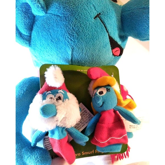 New Macys Holiday Christmas SMURF Plush Stuffed Animal 18” w/Finger Pals 2010 - Picture 6 of 9